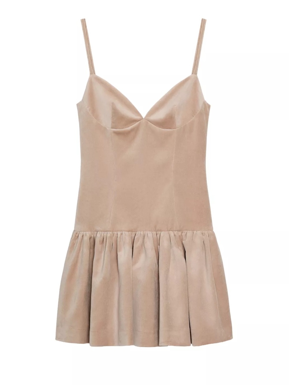 NWTS Zara Velvet SHORT VOLUMINOUS STRAPPY DRESS Size XS